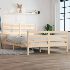 Solid pine wood bed frame 160x200 cm by vidaXL, Beds and slatted bases - Ref: Foro24-3103723, Price: 132,46 €, Discount: %