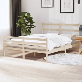 Estructura de cama madera maciza de pino 135x190 cm