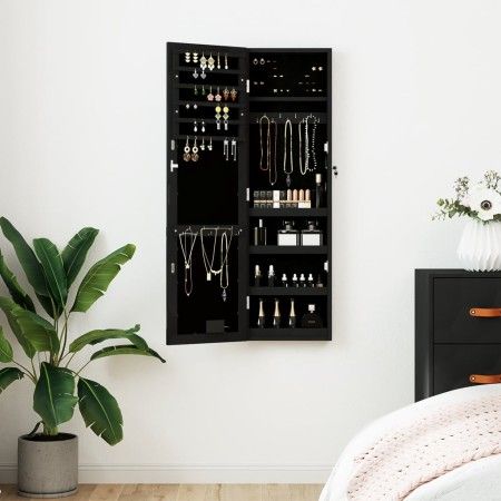 Spiegel mit Schmuckschatulle und LED-Leuchten für schwarze Wand von vidaXL, Spiegel - Ref: Foro24-353254, Preis: 97,33 €, Rab...