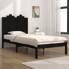 Solid black pine wood bed frame 100x200 cm by vidaXL, Beds and slatted bases - Ref: Foro24-3103772, Price: 131,96 €, Discount: %