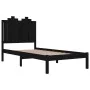 Estructura de cama madera maciza de pino negra 100x200 cm de vidaXL, Camas y somieres - Ref: Foro24-3103772, Precio: 131,96 €...