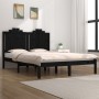 Solid black pine wood bed frame 140x190 cm by vidaXL, Beds and slatted bases - Ref: Foro24-3103762, Price: 173,56 €, Discount: %