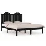 Solid black pine wood bed frame 140x190 cm by vidaXL, Beds and slatted bases - Ref: Foro24-3103762, Price: 171,46 €, Discount: %