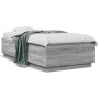 Estructura cama con luces LED madera gris Sonoma 90x190 cm