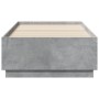 Estructura cama con luces LED madera gris hormigón 75x190 cm