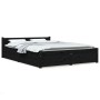 Bed frame with drawers black 140x190 cm by vidaXL, Beds and slatted bases - Ref: Foro24-3103553, Price: 279,86 €, Discount: %