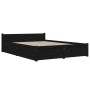 Bed frame with drawers black 140x190 cm by vidaXL, Beds and slatted bases - Ref: Foro24-3103553, Price: 279,86 €, Discount: %