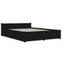 Bettgestell mit Schubladen schwarz 140x190 cm von vidaXL, Betten und Lattenroste - Ref: Foro24-3103553, Preis: 276,33 €, Raba...
