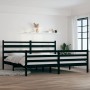 Estructura de cama de madera maciza de pino negra 200x200 cm de vidaXL, Camas y somieres - Ref: Foro24-3103737, Precio: 169,58 €