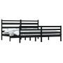 Estructura de cama de madera maciza de pino negra 200x200 cm de vidaXL, Camas y somieres - Ref: Foro24-3103737, Precio: 169,58 €