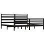 Estructura de cama de madera maciza de pino negra 200x200 cm de vidaXL, Camas y somieres - Ref: Foro24-3103737, Precio: 169,58 €