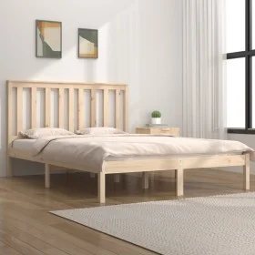 Solid pine wood bed frame 120x200 cm by vidaXL, Beds and slatted bases - Ref: Foro24-3103838, Price: 109,99 €, Discount: %