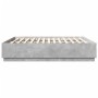 Estructura de cama madera de ingeniería gris hormigón 200x200cm