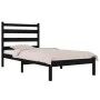 Solid black pine wood bed frame 100x200 cm by vidaXL, Beds and slatted bases - Ref: Foro24-3103642, Price: 118,12 €, Discount: %