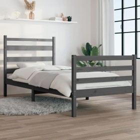 Estructura de cama madera maciza de pino gris 90x2