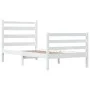 Solid white pine wood bed frame 100x200 cm by vidaXL, Beds and slatted bases - Ref: Foro24-3103704, Price: 111,40 €, Discount: %