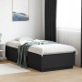 Estructura de cama madera de ingeniería negra 100x200 cm
