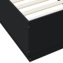 Estructura de cama madera de ingeniería negra 100x200 cm