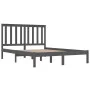 Solid gray pine wood bed frame 200x200 cm by vidaXL, Beds and slatted bases - Ref: Foro24-3103865, Price: 165,30 €, Discount: %