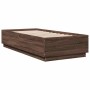 Estructura de cama madera de ingeniería marrón roble 100x200 cm