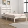 Estructura de cama madera maciza de pino blanco 100x200 cm de vidaXL, Camas y somieres - Ref: Foro24-3103639, Precio: 98,07 €...
