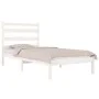 Estructura de cama madera maciza de pino blanco 100x200 cm de vidaXL, Camas y somieres - Ref: Foro24-3103639, Precio: 98,07 €...