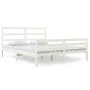 Solid white pine wood bed frame 140x190 cm by vidaXL, Beds and slatted bases - Ref: Foro24-3103694, Price: 128,94 €, Discount: %