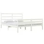 Solid white pine wood bed frame 140x190 cm by vidaXL, Beds and slatted bases - Ref: Foro24-3103694, Price: 128,94 €, Discount: %