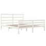 Solid white pine wood bed frame 140x190 cm by vidaXL, Beds and slatted bases - Ref: Foro24-3103694, Price: 130,50 €, Discount: %
