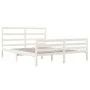 Solid white pine wood bed frame 140x190 cm by vidaXL, Beds and slatted bases - Ref: Foro24-3103694, Price: 128,94 €, Discount: %