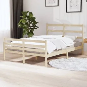 Solid pine wood bed frame 120x190 cm by vidaXL, Beds and slatted bases - Ref: Foro24-3103683, Price: 113,10 €, Discount: %