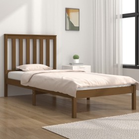Estructura de cama madera maciza pino marrón miel 100x200 cm