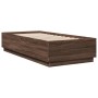 Estructura de cama madera de ingeniería roble marrón 90x200 cm