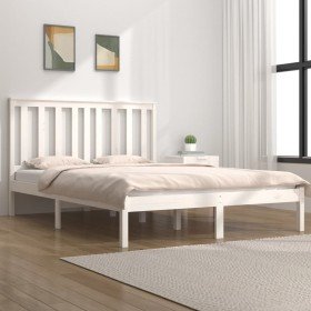 Estructura de cama de madera maciza de pino blanca