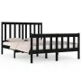 Solid black pine wood bed frame 140x190 cm by vidaXL, Beds and slatted bases - Ref: Foro24-3103892, Price: 174,92 €, Discount: %