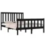Solid black pine wood bed frame 140x190 cm by vidaXL, Beds and slatted bases - Ref: Foro24-3103892, Price: 174,92 €, Discount: %