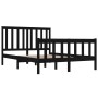 Estructura de cama madera maciza de pino negra 140x190 cm de vidaXL, Camas y somieres - Ref: Foro24-3103892, Precio: 177,24 €