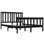 Solid black pine wood bed frame 140x190 cm by vidaXL, Beds and slatted bases - Ref: Foro24-3103892, Price: 174,92 €, Discount: %