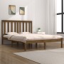 Estructura de cama madera maciza de pino marrón miel 140x200 cm