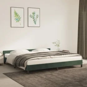 Dark green velvet bed frame with headboard 200x200 cm by vidaXL, Beds and slatted bases - Ref: Foro24-347594, Price: 130,78 €...