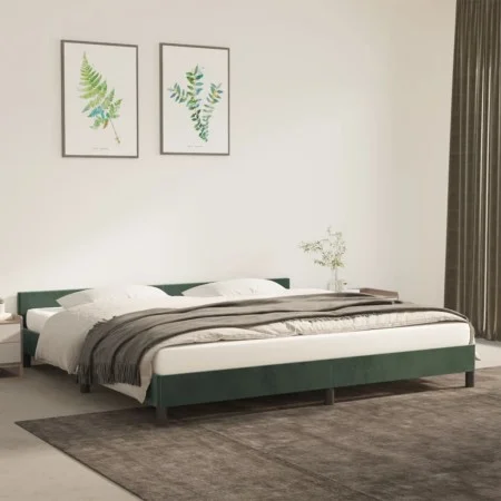 Dunkelgrüner Samtbettrahmen mit Kopfteil 200x200 cm von vidaXL, Betten und Lattenroste - Ref: Foro24-347594, Preis: 130,41 €,...