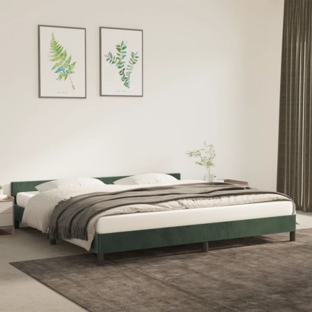 Dunkelgrüner Samtbettrahmen mit Kopfteil 200x200 cm von vidaXL, Betten und Lattenroste - Ref: Foro24-347594, Preis: 132,45 €,...