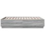 Estructura de cama madera de ingeniería gris Sonoma 135x190 cm