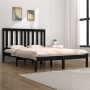 Solid black pine wood bed frame 200x200 cm by vidaXL, Beds and slatted bases - Ref: Foro24-3103867, Price: 167,77 €, Discount: %