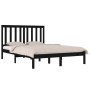 Solid black pine wood bed frame 200x200 cm by vidaXL, Beds and slatted bases - Ref: Foro24-3103867, Price: 167,77 €, Discount: %