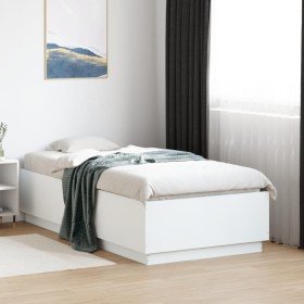 Estructura de cama madera de ingeniería blanca 75x190 cm en Camas y somieres | Comprar online en Foro24