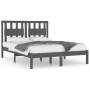 Estructura de cama de madera maciza de pino gris 200x200 cm de vidaXL, Camas y somieres - Ref: Foro24-3103955, Precio: 174,08...