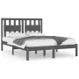 Estructura de cama de madera maciza de pino gris 200x200 cm de vidaXL, Camas y somieres - Ref: Foro24-3103955, Precio: 171,97...