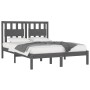 Estructura de cama de madera maciza de pino gris 200x200 cm de vidaXL, Camas y somieres - Ref: Foro24-3103955, Precio: 174,08...