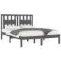 Estructura de cama de madera maciza de pino gris 200x200 cm de vidaXL, Camas y somieres - Ref: Foro24-3103955, Precio: 171,97...